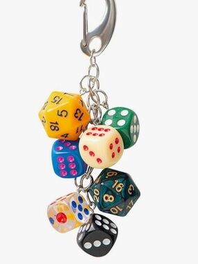 Colorful Dice bag/purse charm Keychain